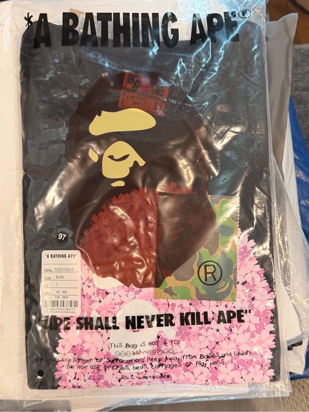 A Bathing Ape Pink Cherry Blossum Ape Tee Japanese size Large